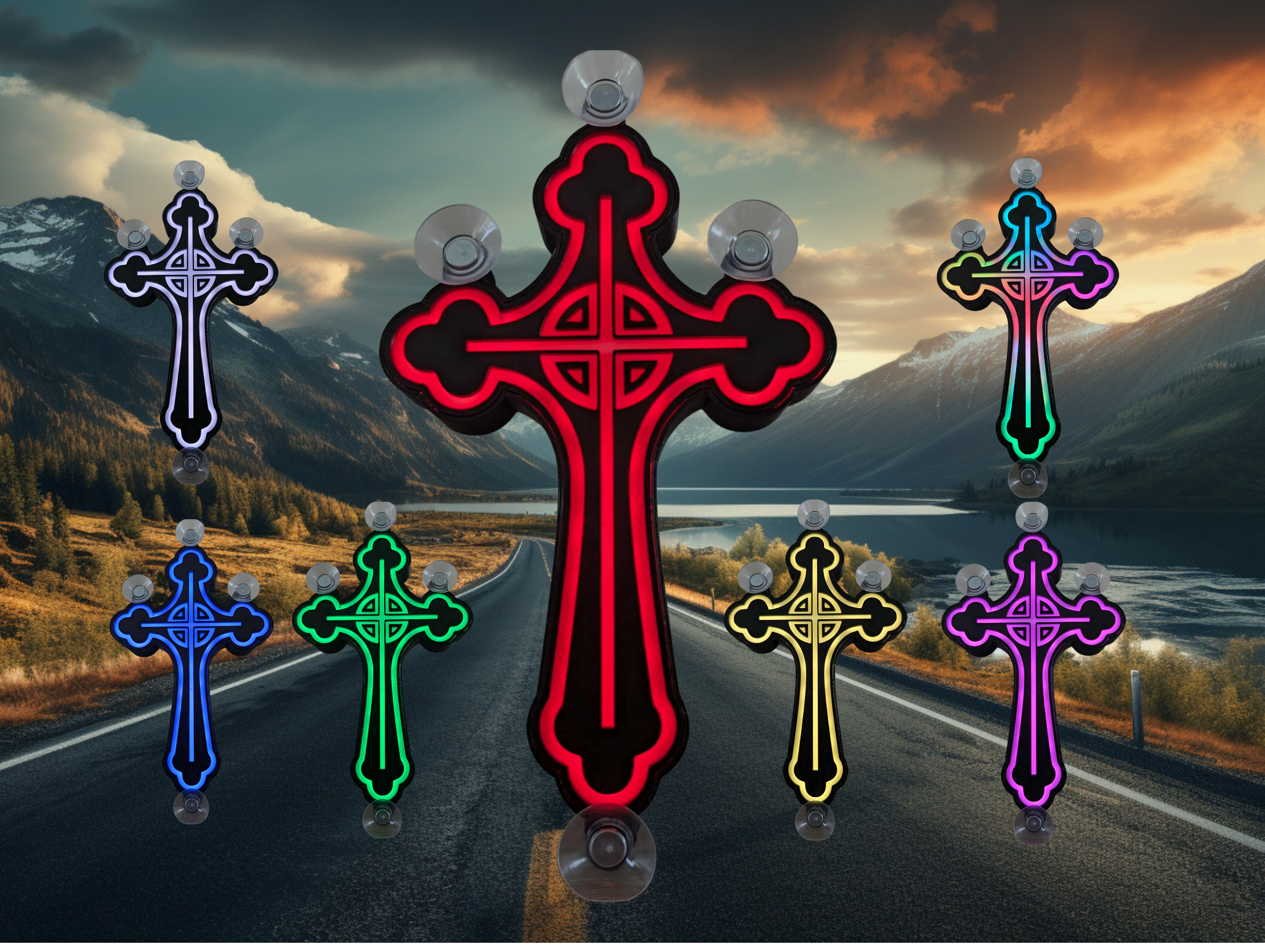 lampe pare brise croix gothique pour camion