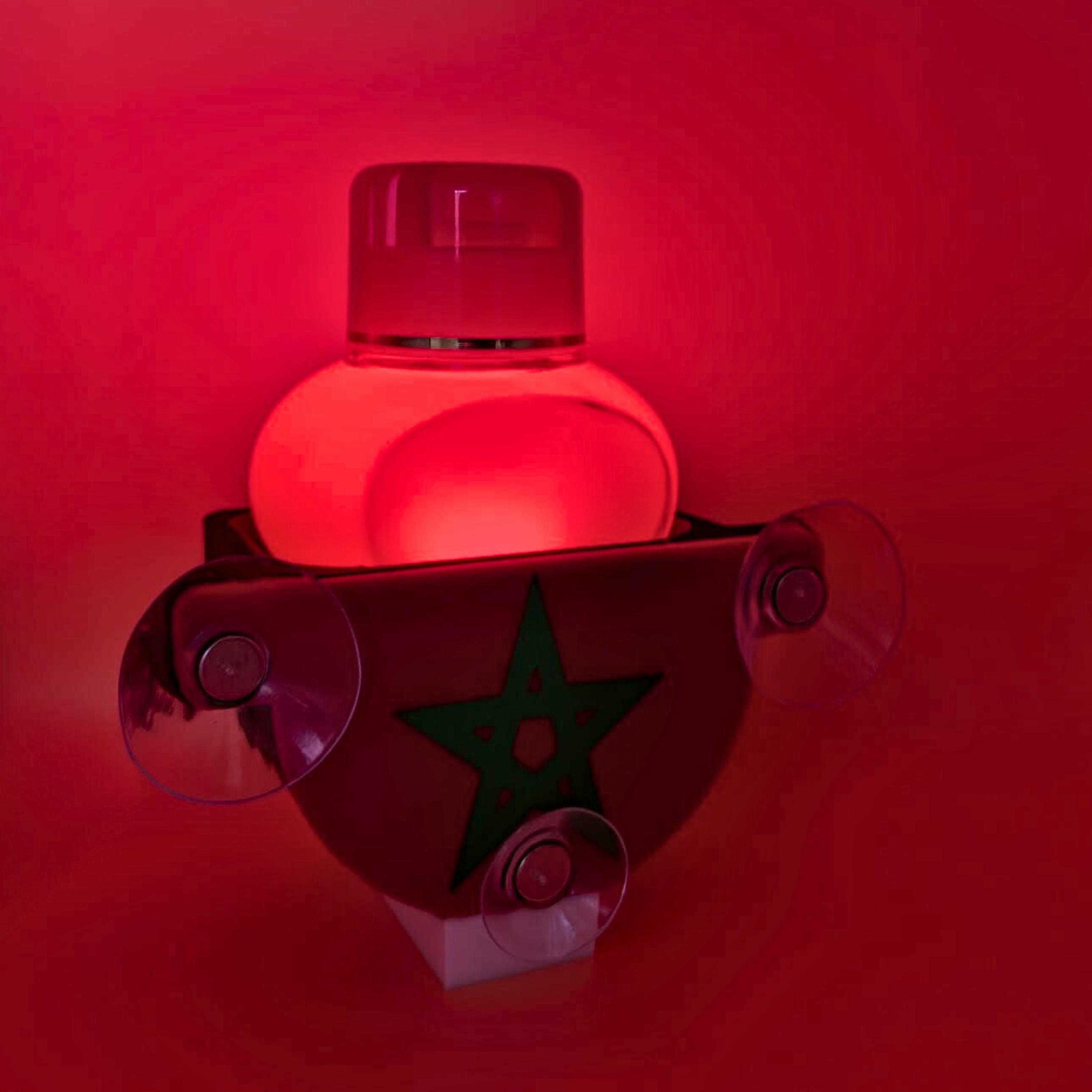 support poppy drapeau marocain avec led