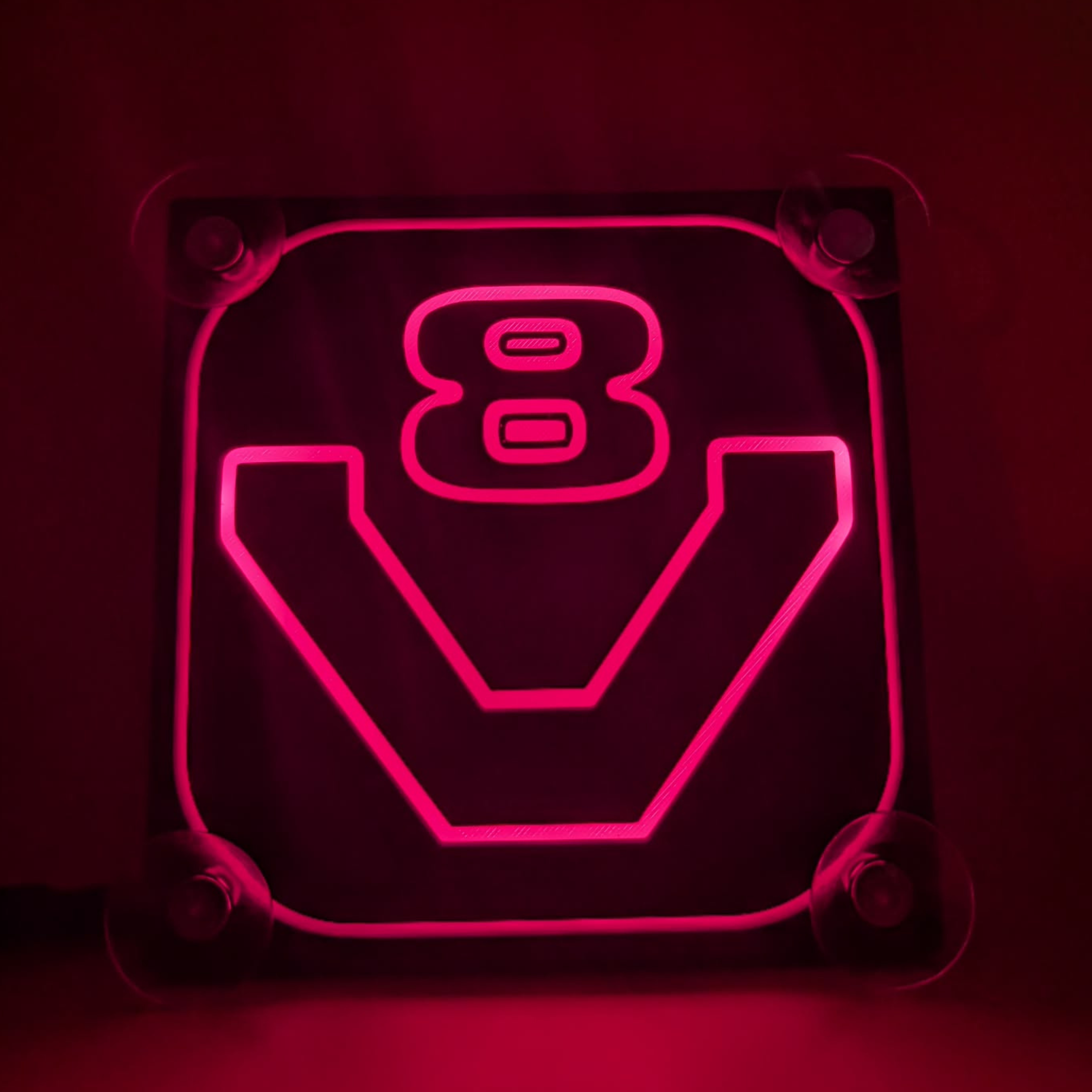 lampe pare brise 15x15 v8 bleu rouge